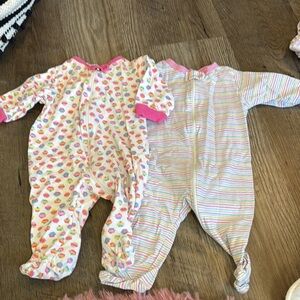 Bundle of 2 Colorful Kids One Piece Pajamas 3-6 Months